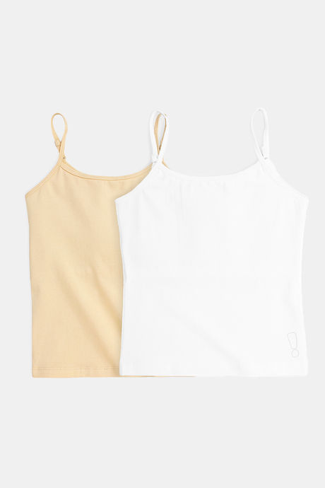 YouGotPlanB Girls Cotton Padded Camisole (Pack of 2) - Multicolor Buy YouGotPlanB Girls Cotton Padded Camisole (Pack of 2) - Multicolor